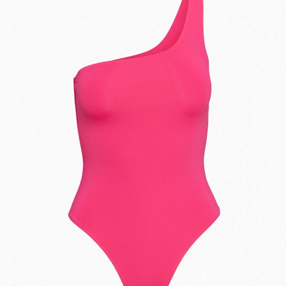 Babaton Hot Pink One-Shoulder Bodysuit